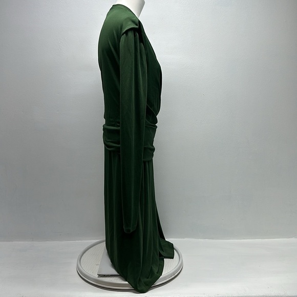Mm Lafleur The Morgan 1.0 Dress Long Sleeve Wrap Midi Heavyweight Green Size 12 - Picture 5 of 12